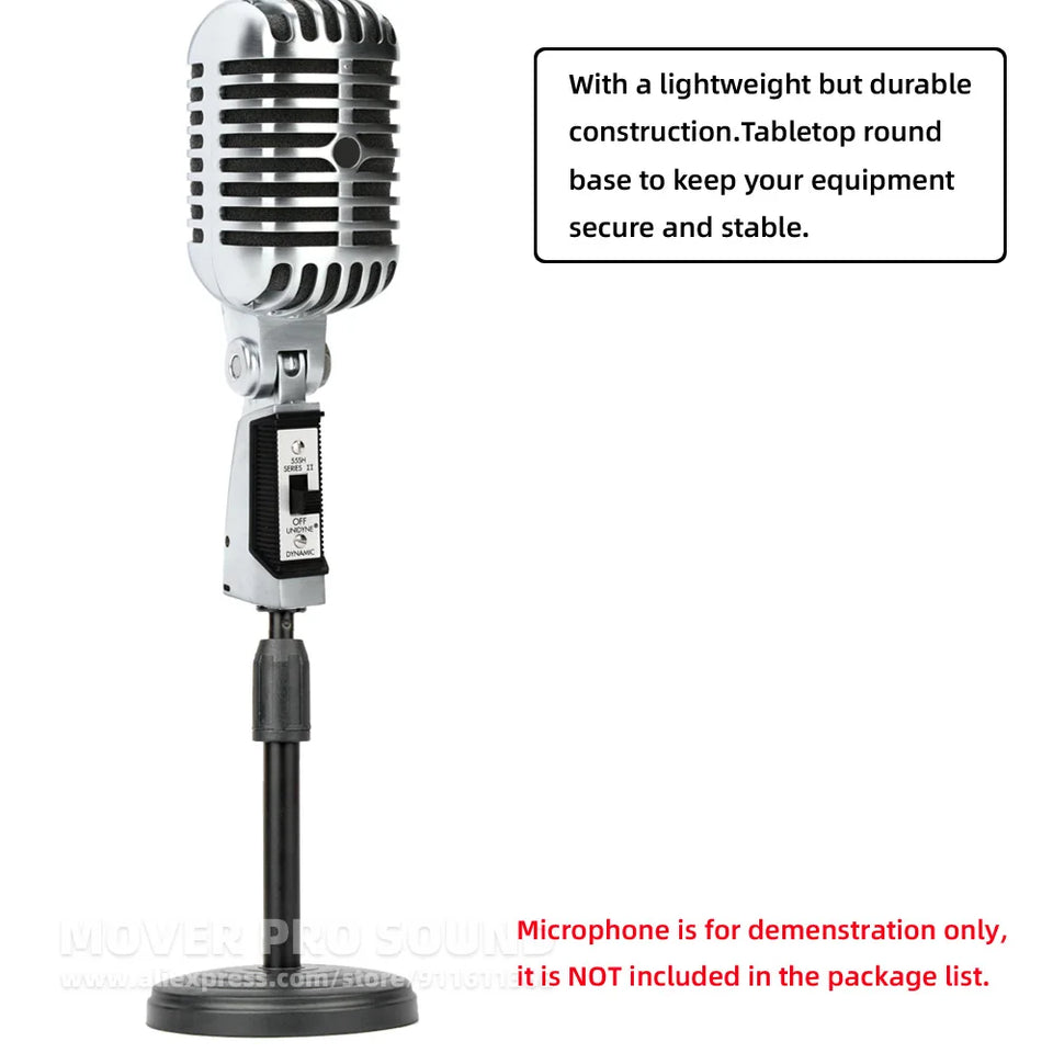 Table Desktop Holder Microphone Stand Compatible With Shure 55 SH 55SH II Classic Tabletop Extending Boom Bracket Desk Mic Mount