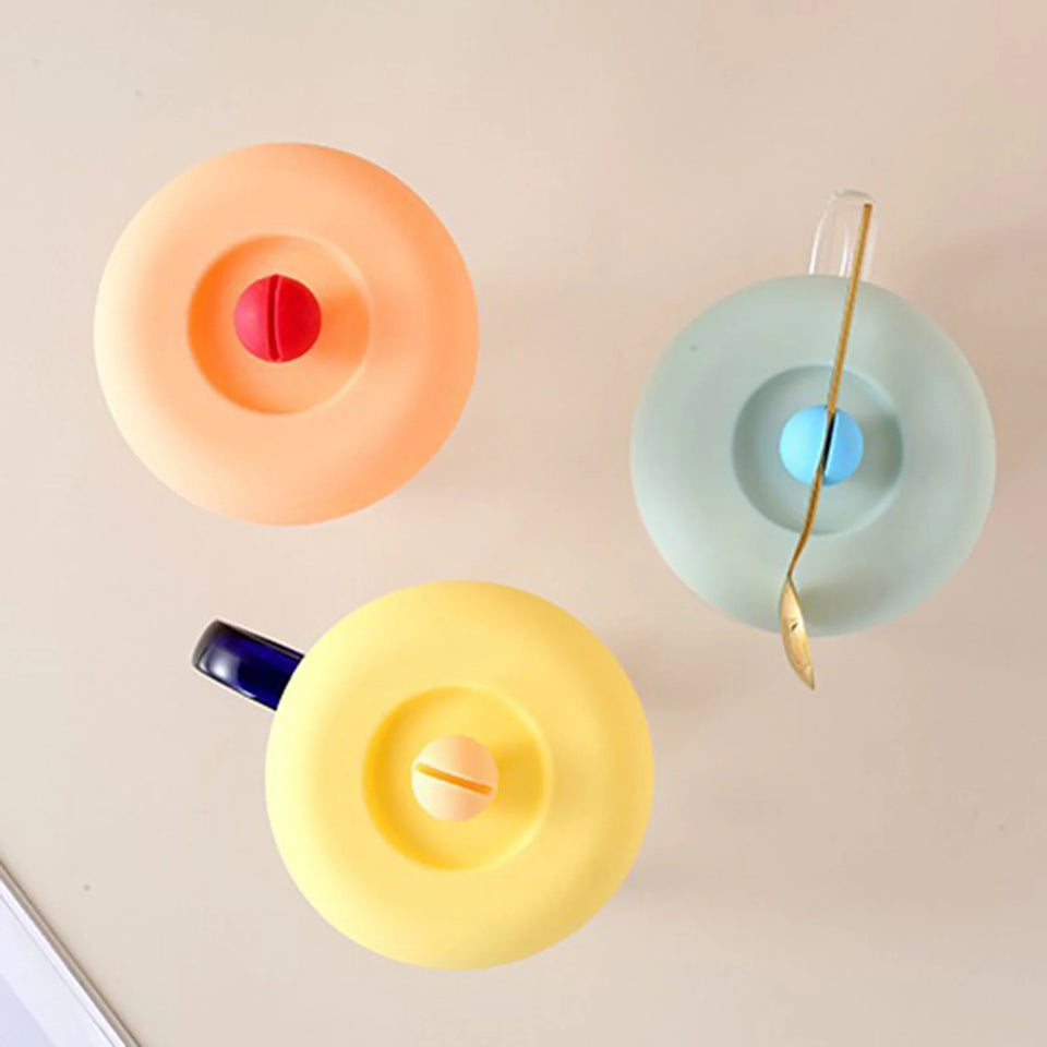 Silicone Cup Cover Round Tea Coffee Sealed Lids Anti-Dust Reusable Drink Covers Heat Resistant Mugs Cups Drinking Accessories