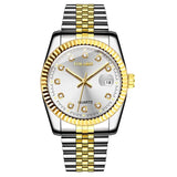 Fashion Diamond Calendar Mens Watches Business Luxury High Quality Quartz Watch For Men Stainless Steel Wristwatch Reloj Hombre