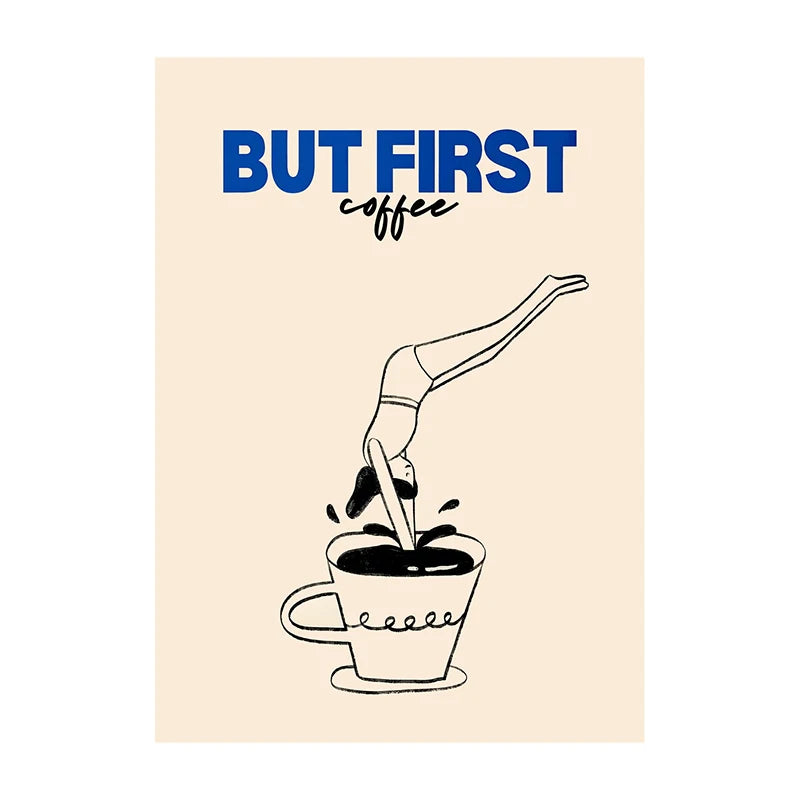 Coffee Diver Poster Coffee Canvas Painting Trendy Kitchen Gallery Print Wall Art Picture for Home Decoration Coffee Lover Gift