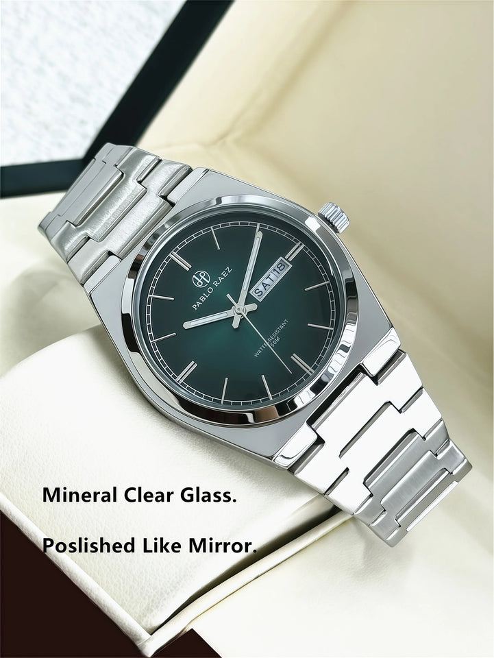 PABLO RAEZ Luxury Quartz Man Wristwatch Men Watches Waterproof Luminous Date Week Stainless Steel Men's Watch Male Reloj+box