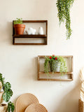 Wooden Display Shelf Floating Shelves Rustic Wood Shelves Wall Storage for Bedroom Kitchen Over Toilet Small Wall Mounted Gifts