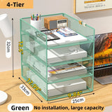 Office File Organizer Capacity Metal Mesh Desk Organizer with Three Layer Design Multifunctional File Holder Paper Storage Rack