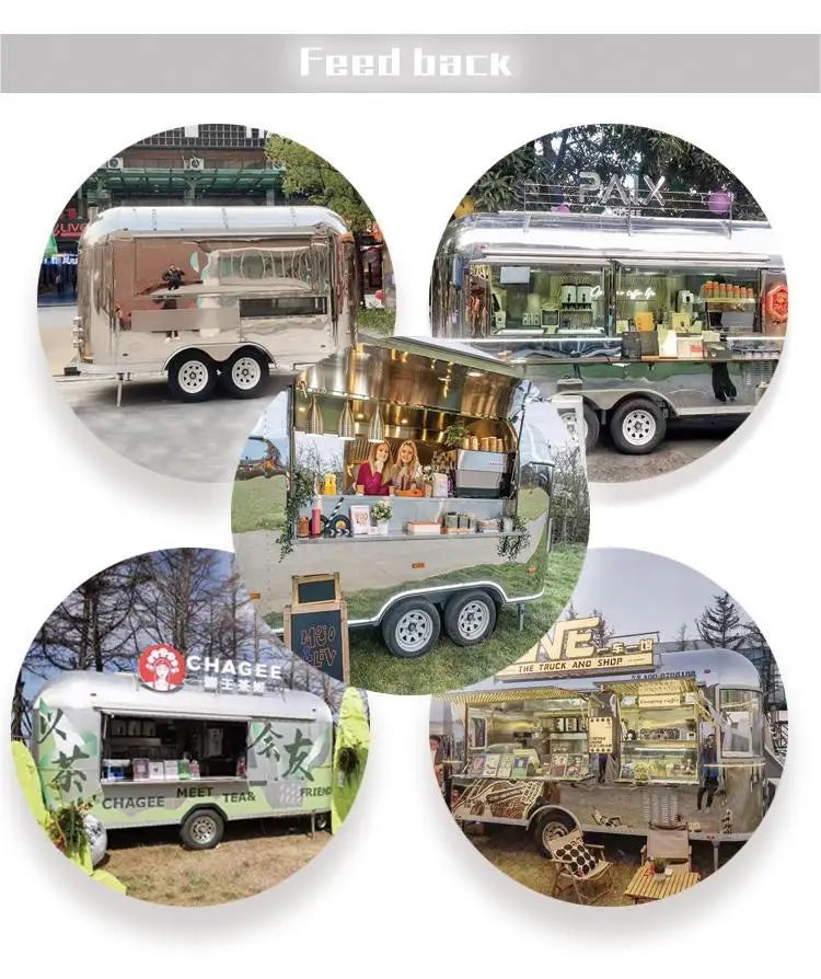 Stainless Steel Fast Food Truck Customized Full Kitchen Trailer for Snacks Hotdogs Candies Chips Ice Cream Business Ready