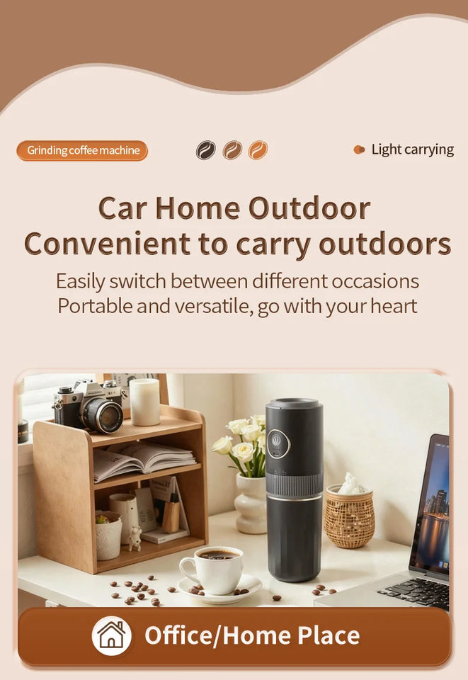 3-in-1 Capsule Coffee Maker Portable Espresso Coffee Machine for Car & Home Camping Coffee Maker Type-c Rechargeable Automatic