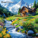 Evershine DIY Diamond Mosaic House Picture Rhinestones Embroidery Mountain Full Drill 5D Painting Landscape Wall Decor
