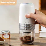 Portable Electric Burr Coffee Grinder 13W 200ml USB Rechargeable Adjustable Setting Cordless Coffee Bean Grinder with Cleanin