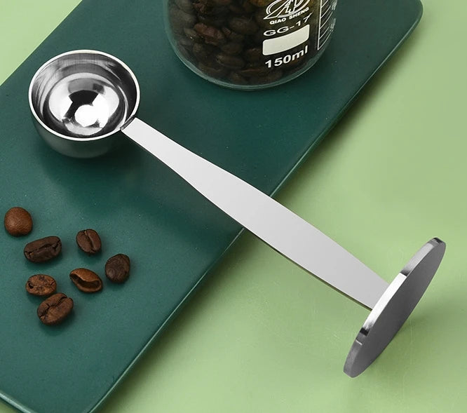 Stainless Steel Stand Tamper Spoon Tools 2 In 1 Coffee Scoop Portable Coffee Powder Measuring Scoops