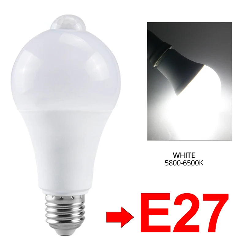 E27 LED Motion Sensor Bulb LED Lamp B22 PIR Sensor Light Bulb Auto ON/OFF Night Light For Porch Stairs Garage Security Lights