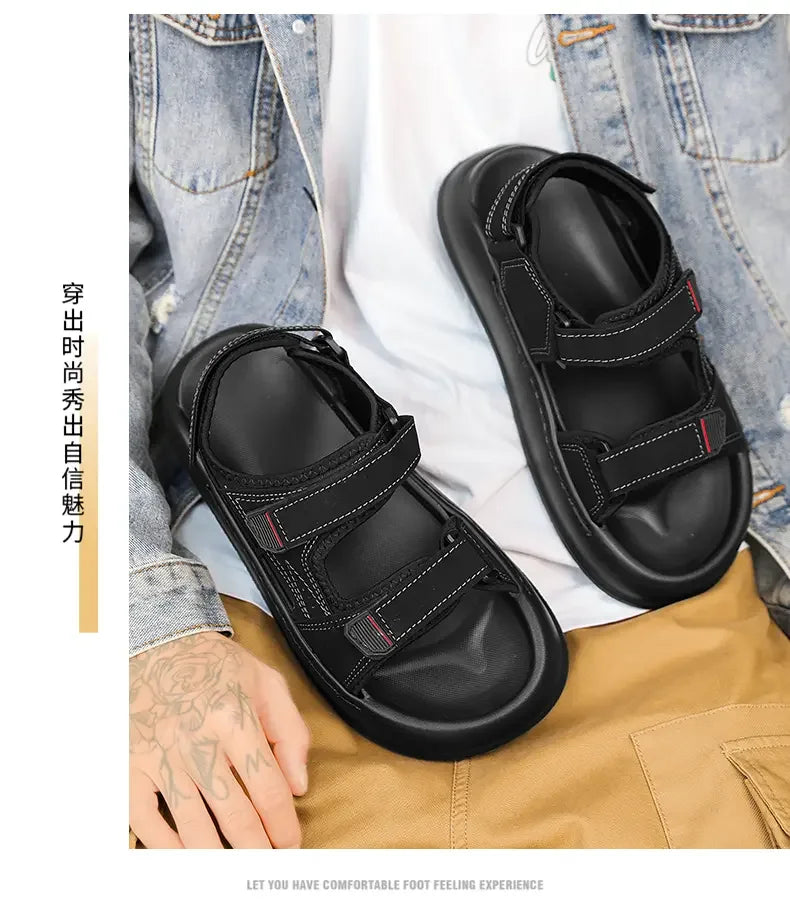 Summer Trendy Beach Sandals Casual Slip on Slippers, Lightweight Breathable Non Slip Soft Sole for Daily Casual Walking