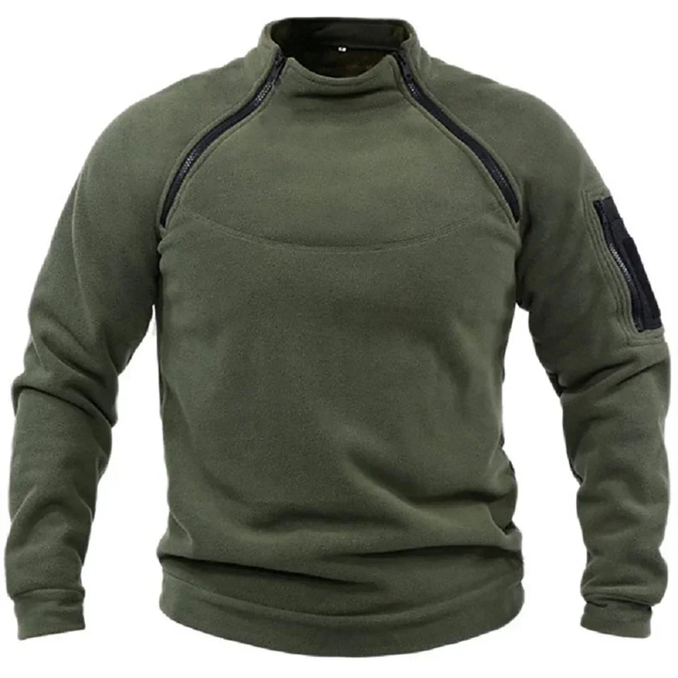 Men's Tactical Hoodies Fleece Windproof Side Zipper Jacket Sweatshirt Spring Autumn Standing Collar Casual Pullover Outdoor Tops