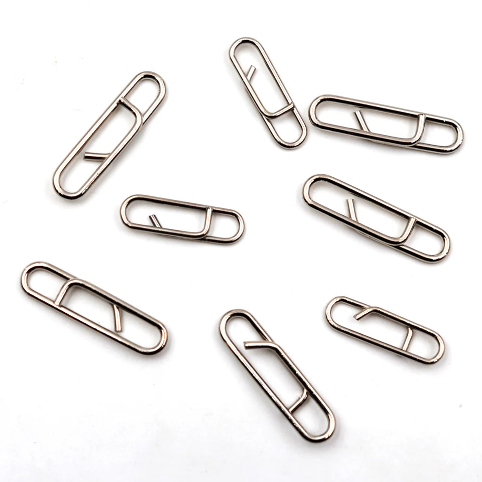 MNFT 50Pcs Powerful Stainless Steel Fast Link Clip Snap Fishing Tackle Quick Change Lead Links Clips Interlock Accessories