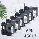 3~6PK Dymo D1 Label Tape 45013 for Dymo Label Maker Refill Black on White Compatible for DYMO LabelManager 160 280 Label Printer