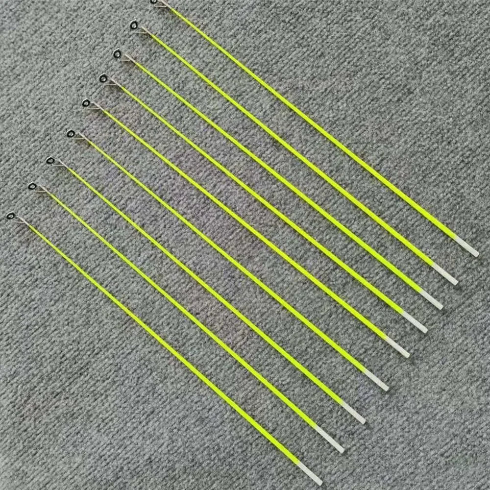 5pcs 40cm Fishing Rod Tip Retractable Carbon Fiber Fiberglass Fishing Pole with Top Ring Boat/Raft Rod Tip Spare Tail Fiberglass