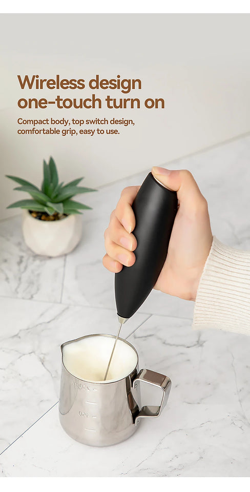 1PC Electric Egg Beater Milk Frother Wireless Handheld Coffee Cappuccino Frother Household Mini Whisk Mixer