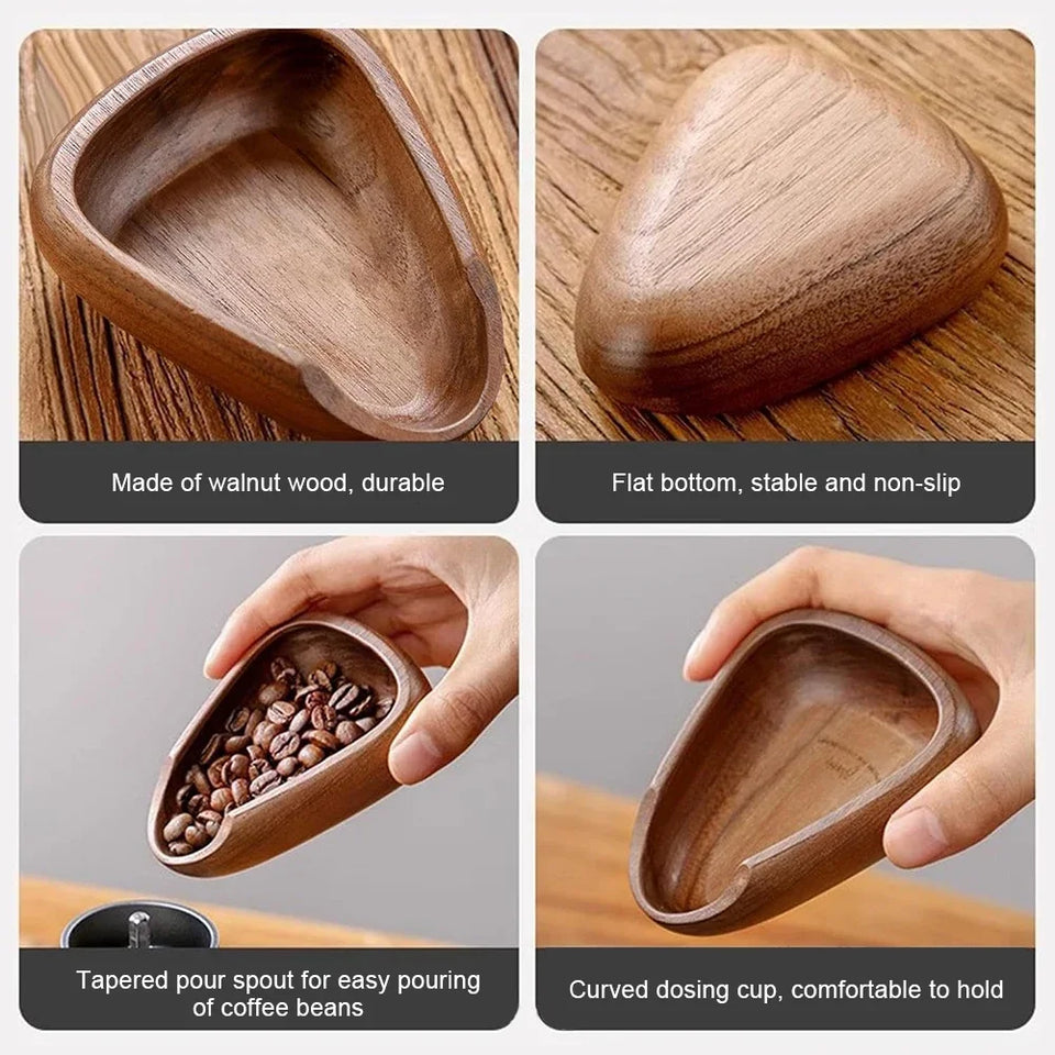 Wooden Coffee Bean Dosing Cup Spray Bottle Anti-Static Coffee Bean Spray Measuring Tray Tea Leaves Barista Set for Coffee Lovers