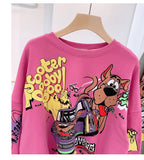 Letter Printing Sweatshirt Women High Street Cartoon Puppy Car Clothes Casual Crew Neck Sweater Bulk Items Wholesale Lots