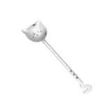Funny Cat Spoons Cute Cartoon Meow Teaspoons for Coffee Dessert Cake Long Tail Spoon Birthday Gift Kitchen Tableware Accessories