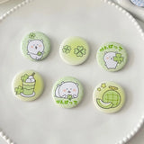 6pcs/set 45mm Cute Cartoon Mini Enamel Pins Kawaii Badges for Bag Denim Jacket Scrapbook Journal Girly Collectible Badge Pins