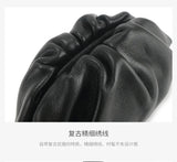 2025 Early Spring  Ins Soft Waxy MiniSheepskin Gentle Advanced Feeling Wrinkled Cloud Neck Croissant Horn Change Bag