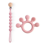1PC Baby Silicone Teether Toys BPA Free Silicone Finger Ring Pacifier Chain Soothing Teething Toys For Newborn Teething Gifts