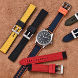 High Quality Hybrid Nylon FKM Watch Strap 20mm 22mm Quick Release Fluoro Rubber Nylon Watchbands For Each Brand Diving Watches