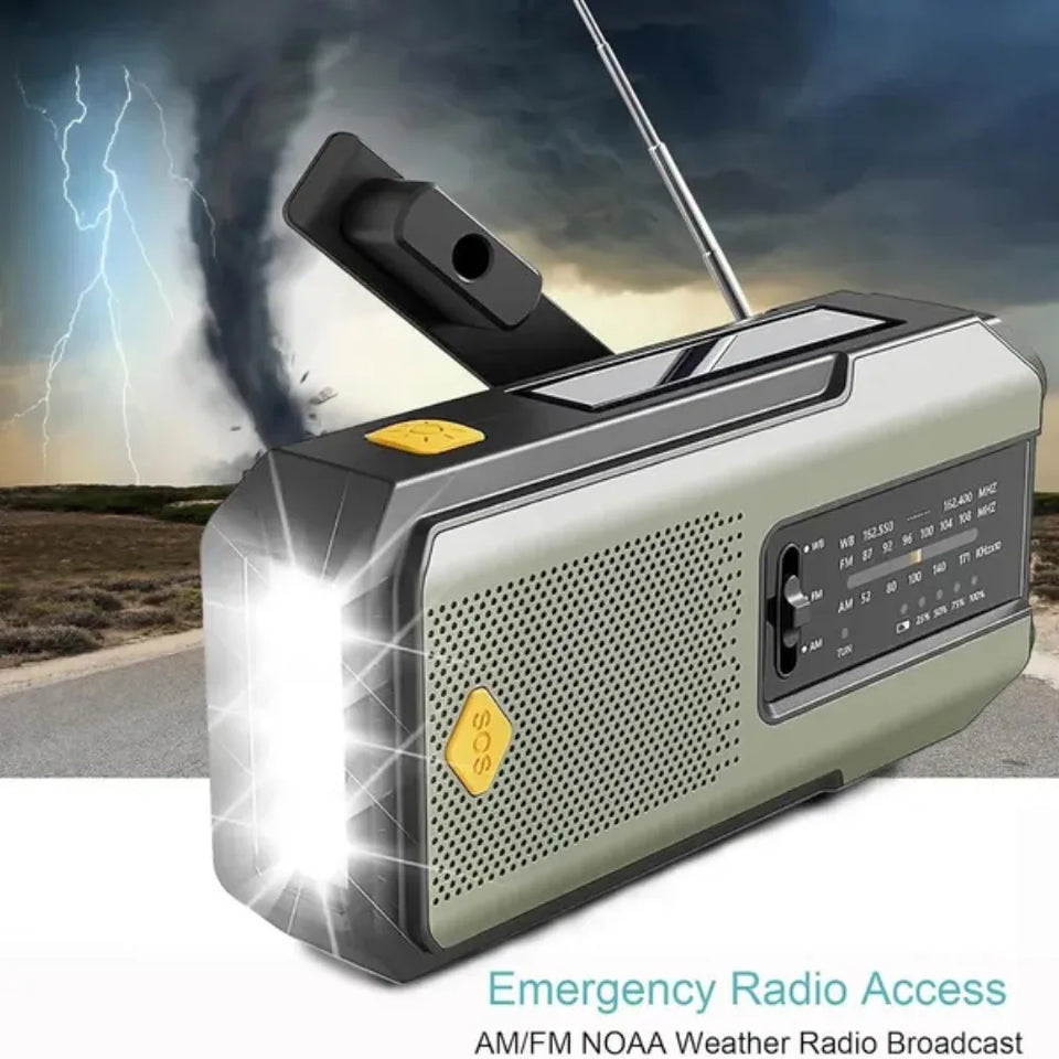 STONEGO Emergency Radio Solar Power Hand Crank Radio Global Receiver High Quality LED Torch Reading Light SOS Alarm 2000mAh