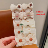 10PCS/Set Milk Coffee Girl Hair Ropes Cute Rabbit Bow Baby Princess Ponytail Rubber Bands Hair Accessory for Girl