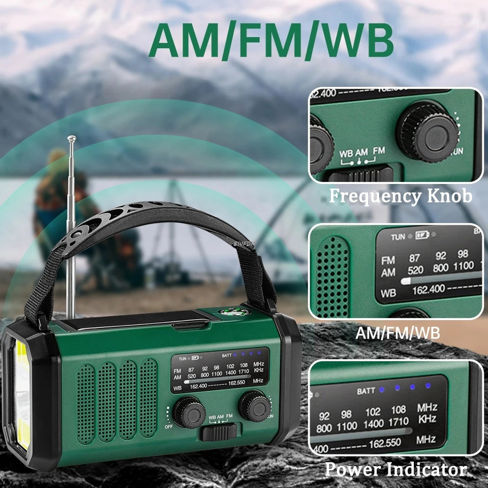 Hot 20000mAh AM/FM/NOAA Radio Solar Hand Crank Generator Radio Portable Radio de emergencia LED Flashlight SOS Alarm Power Bank