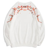 Floral Embroidery Unisex Pullovers Sweatshirt For Men Loose Fit Autumn Quality Cotton Fashion Casual Oversized Luxury Pull Homme