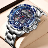 New LIGE Fashion Military Watches for Men Luxury Original Sports Chronograph Watch Waterproof Quartz WristWatch Clock Gift
