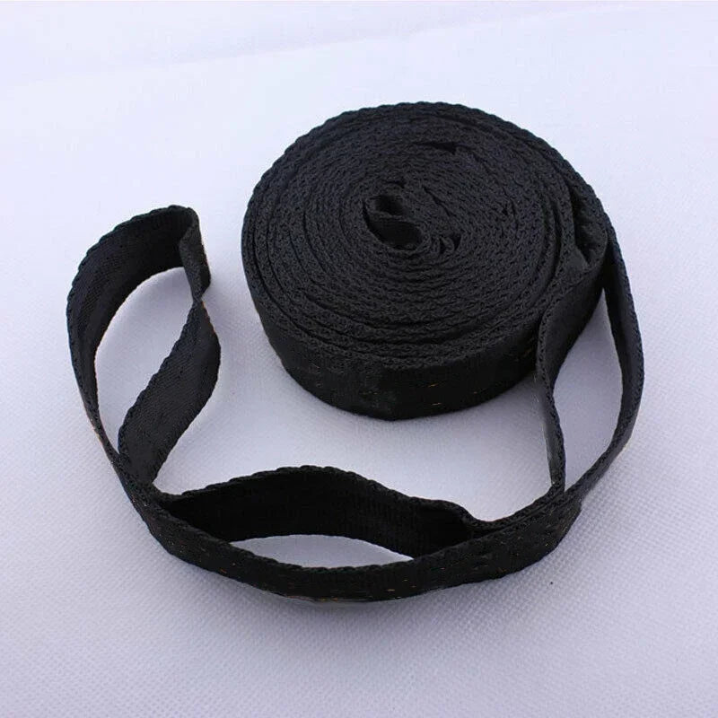 Correias De Poliéster Reforçado Para Acampamento AO Ar Livre Black Hammock Straps 5 Ring Alta Carga-rolamento Farpado 2pcs