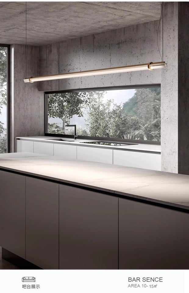Italian minimalist designer bar restaurant chandelier Nordic minimalist modern all copper restaurant bar lighting