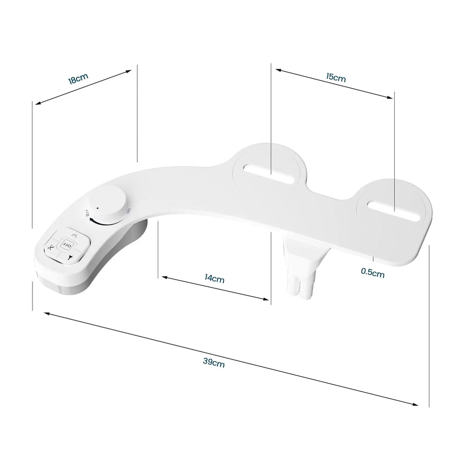 SAMODRA Non-Electric Left-Hand Bidet - Self Cleaning Dual Nozzle (Frontal and Rear Wash) Fresh Water Bidet