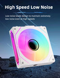 COOLCIRC PC Case Fan 120mm ARGB  Mirror Cycle Light Effect CPU Cooler Fan 4PIN PWM 58.36CFM Fan for Computer Water Cooler