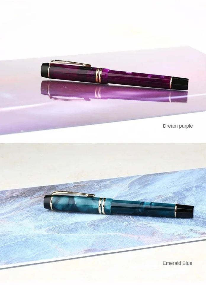 MAJOHN M600S Resin Pen 35 # Gold Plated Daming Tip Universal Type Student Adult Writing Practice Gift Ink Pen