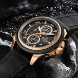 NAVIFORCE Waterproof Watches for Men Original Brand Luxury Leather Men's Quartz Wristwatch Fashion Military Chronograph Male