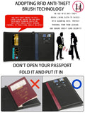 New Solid Color Passport Holder RFID Blocking Ticket Slot Clip Protective Cover Protector Leather Travel Card Bag