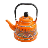 Classic Design Enamel Enamel Tea Kettle European Style Handmade Tea Pot Unbreakable No Whistling Water Kettle Restaurant