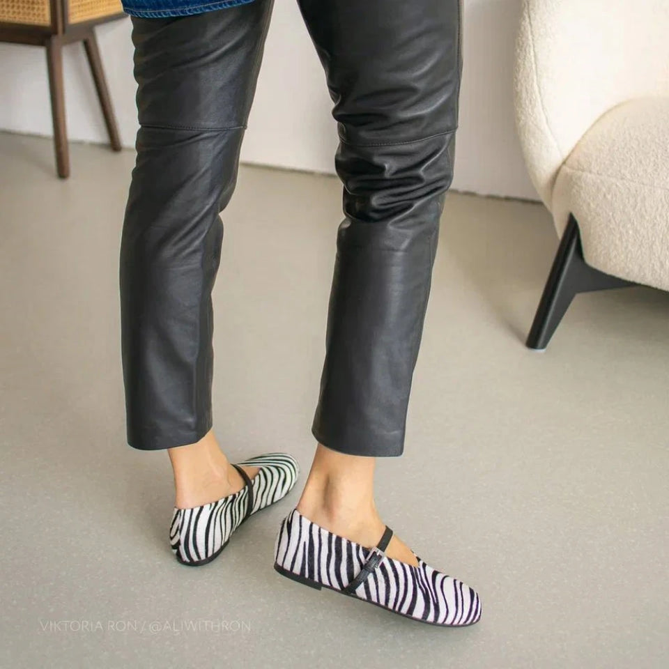 FEDONAS New Arrivals Women's Horsehair Shoes Mixed Zebra Stripes Fashion Simple Flats Heels Daily Comfort Casual Shoes Loafers