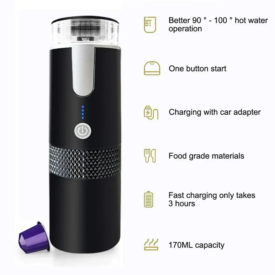 Electric Coffee Maker Convenient Capsule Ground Coffee Brewer Travel Camping Coffee Maker for Ground Coffee and KCUP Capsules