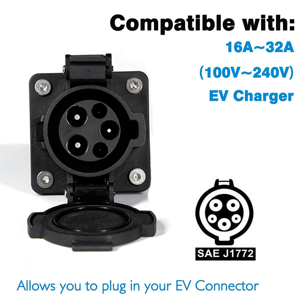 16A J1772 Type1 Socket To Schuko Socket EV Charger Adapter  Cable for E-Bike/Scooter/One wheel