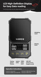 HiBREW 3000g/0.1g Digital Coffee Bean Electronic Scale with Auto Timer LED Screen High Precision Pour Over Coffee Easy to Carry