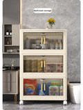 Collapsible Sturdy Storage Cabinet with Drawers and Wheels - Roomy Multi-purpose PP Organizer - Durable Storage Shelf