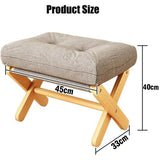 Household Small Stool Foldable Sofa Stool for Living Room Foot Stool Beech Wooden Leisure Low Stool Portable Desk Footrest