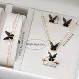 5/6PCS Women's Watch Casual Silicone Band Quartz Watches Butterfly Jewelry Set(Without Box)