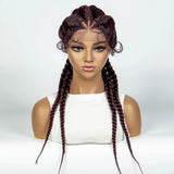 KIMA New Arrival 26 Inches Braided Wigs Synthetic Lace Front Hair Wig With Baby Hair for Black Women
