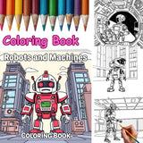 Robots Coloring Book for Adult | 28 Pages Colouring Book, Drawing Supplies for Christmas, Thanksgiving