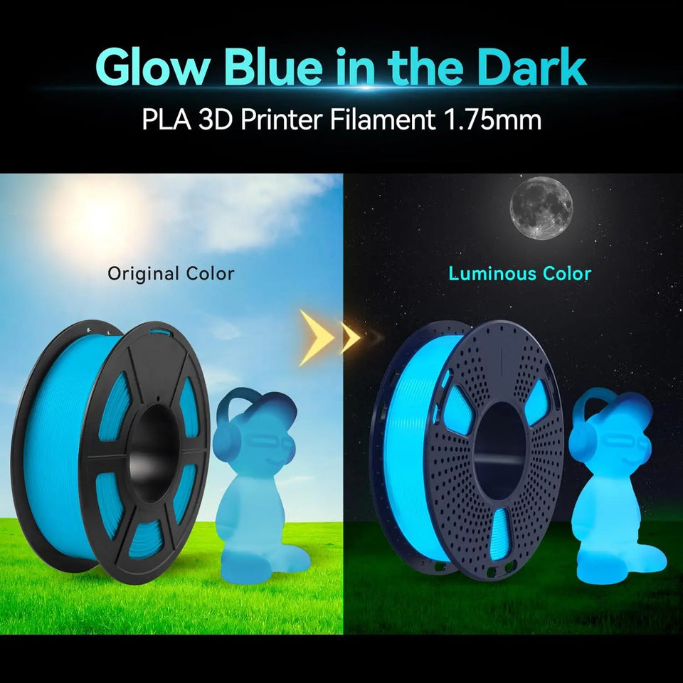 SUNLU PLA Glow in Dark PLA Filament Neatly Wound Luminous 1.75mm 1KG/Roll Fit Most FDM 3D Printer Fast Shipping EU Warehouse
