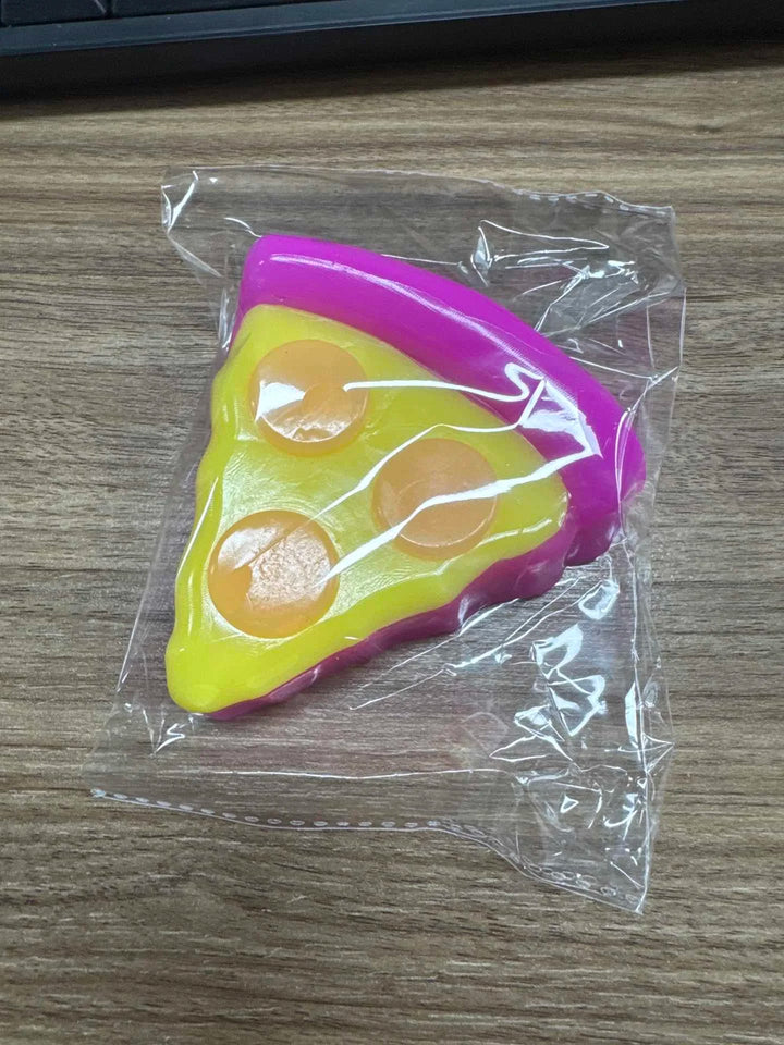 Pizza Shaped Soft Sensory Fidget Cube  Stress Relief Anti-Anxiety Squishy Squeeze Toy Focus Relax Gadget Toy for Adults Gift